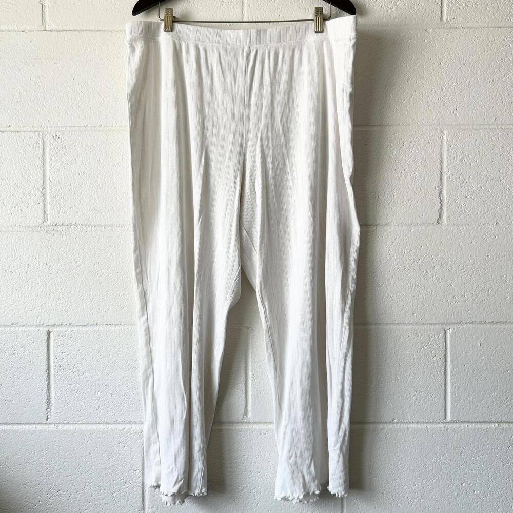 Old Navy White Lettuce Hem Christmas Cozy Lounge Pants Women’s XL